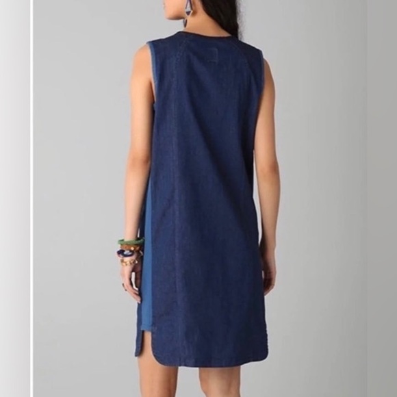 Tory Burch Pierced Zipper Denim Dress - Picture 3 of 8